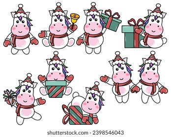 Unicorn Cartoon for Christmas Day 