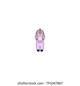 Unicorn cartoon icon isolated on white background