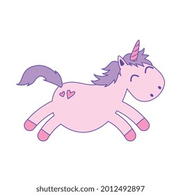 caricatura de unicornio aislada sobre fondo blanco. ilustración vectorial