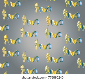 unicorn cartoon, seamless pattern