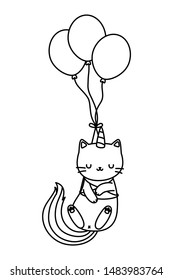 Unicorn cat cartoon vector design
