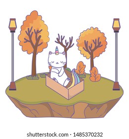 Unicorn cat cartoon vector design