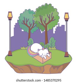 Unicorn cat cartoon vector design