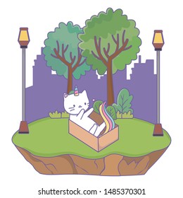 Unicorn cat cartoon vector design