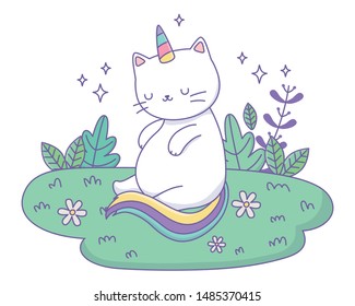 Unicorn cat cartoon vector design