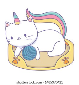 Unicorn cat cartoon vector design