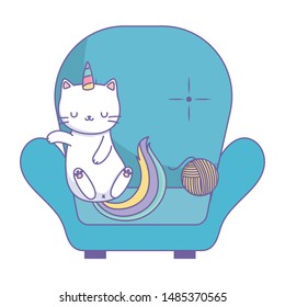 Unicorn cat cartoon vector design