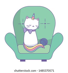 Unicorn cat cartoon vector design