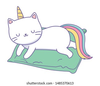 Unicorn cat cartoon vector design
