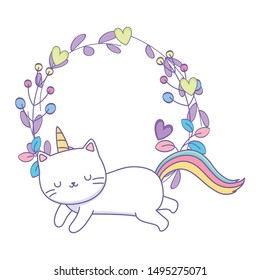 Unicorn cat cartoon vector design