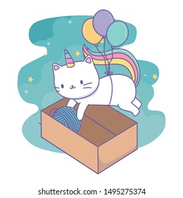 Unicorn cat cartoon vector design
