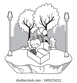 Unicorn cat cartoon vector design