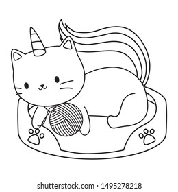 Unicorn cat cartoon vector design