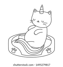 Unicorn cat cartoon vector design
