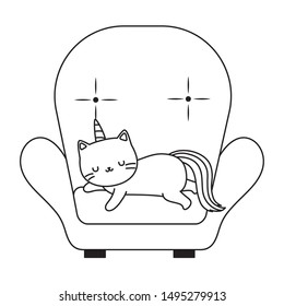 Unicorn cat cartoon vector design