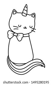Unicorn cat cartoon vector design