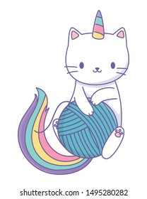 Unicorn cat cartoon vector design