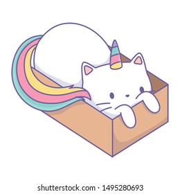 Unicorn cat cartoon vector design