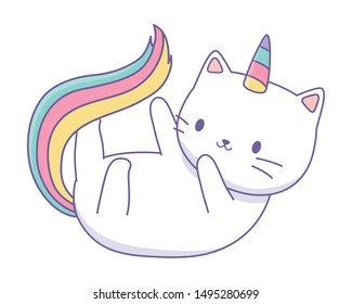 Unicorn cat cartoon vector design