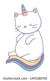 Unicorn cat cartoon vector design