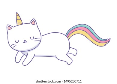 Unicorn cat cartoon vector design