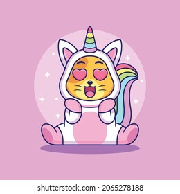 Unicorn cat with cute pose