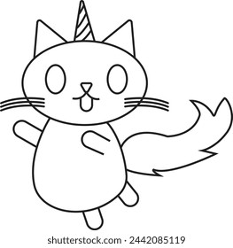 Unicorn cat vector. Open for commercial use.