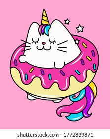 UNICORN CAT WITHIN A DONUT