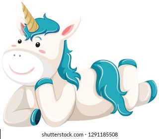 A unicorn character lay down illustration