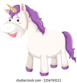 A unicorn character on white background illustration