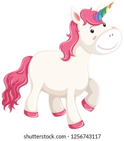 Unicorn Character On White Background Illustration Stock Vector ...