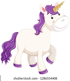 A unicorn character on white background illustration