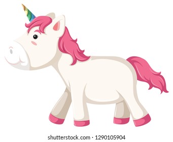 A unicorn character on white background illustration