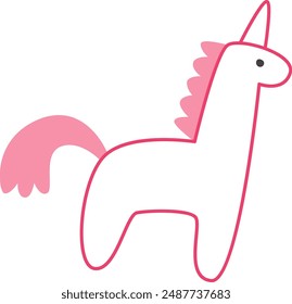 Unicorn Childish Icon Vector Illustration