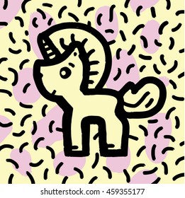 A unicorn child's drawing