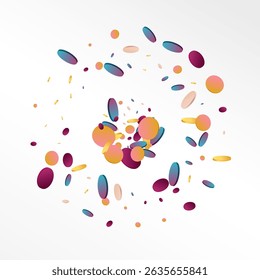 Unicorn Circle Abstract Grey Background. Gradient Vector Rain Postcard. Celebrate Texture. Holographic Decoration Illustration.