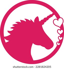 Unicorn Circle Hearts vector file