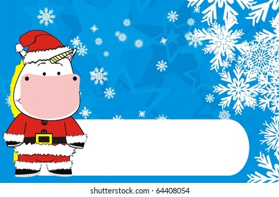 unicorn claus xmas background in vector format