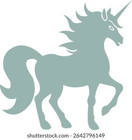 Unicorn clip art design on plain white transparent isolated background for card, shirt, hoodie, sweatshirt, apparel, card, tag, mug, icon, poster or badge