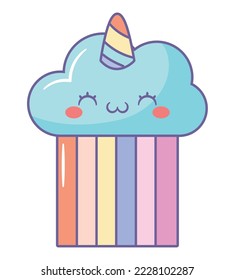 unicorn cloud design over white