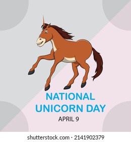 Unicorn and cloud Vector Icons, National Unicorn Day Design Concept, suitable for social media post templates, posters, cards, banners, brochures. Vector Illustration