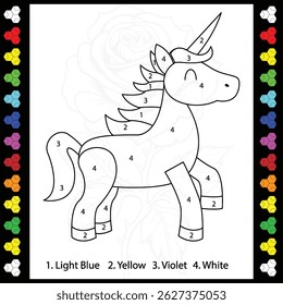 Unicorn Color by Numbers for Kids, Ages 4-8 30 Beautiful Illustrations to Color In Color by Number Books for Kids, Ages 4-8