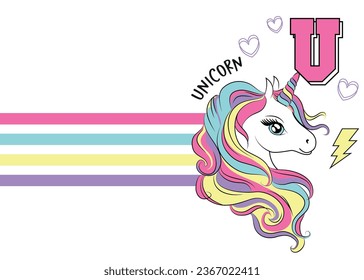 magia de estrella de amor colorida de unicornio 