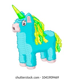 Unicorn colorful pinata vector