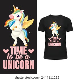 unicorn colorful vector design for tshirt