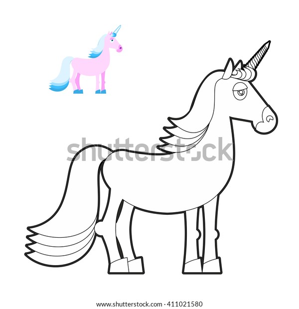 Download Unicorn Coloring Book Fantastic Animal Linear Stock Vector Royalty Free 411021580