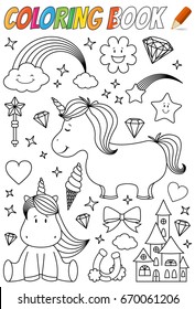 unicorn coloring book template