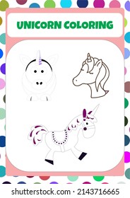 Unicorn coloring page for kids.