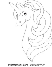 Unicorn Coloring Page Kids Stock Vector (Royalty Free) 2150104959 ...