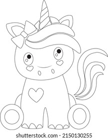 Unicorn coloring page for kids